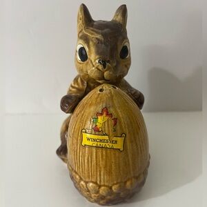 Vintage Squirrel and Acorn Salt and Pepper Figurines
